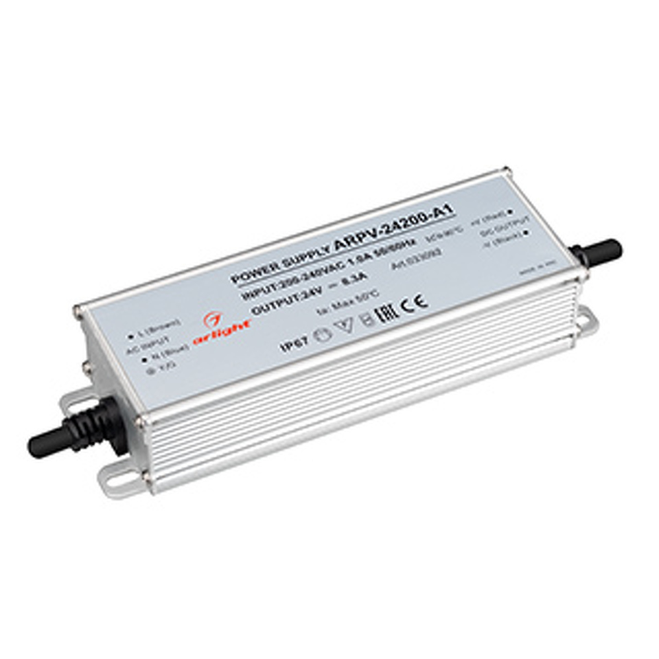 Фото №1  Arlight Блок питания ARPV-24200-A1 (24V, 8.3A, 200W) ( IP67 Металл, 3 года)