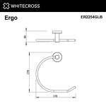 Превью фото №2  Полотенцедержатель кольцо WHITECROSS Ergo ER2254GLB (брашированное золото)