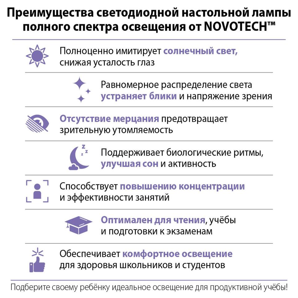 Фото №9  Настольная лампа NOVOTECH 359966 LEDO NT26 000 белый Лампа настольная диммируемая полного спектра IP20 LED 24W 220V 4000K 1670Лм STUDI