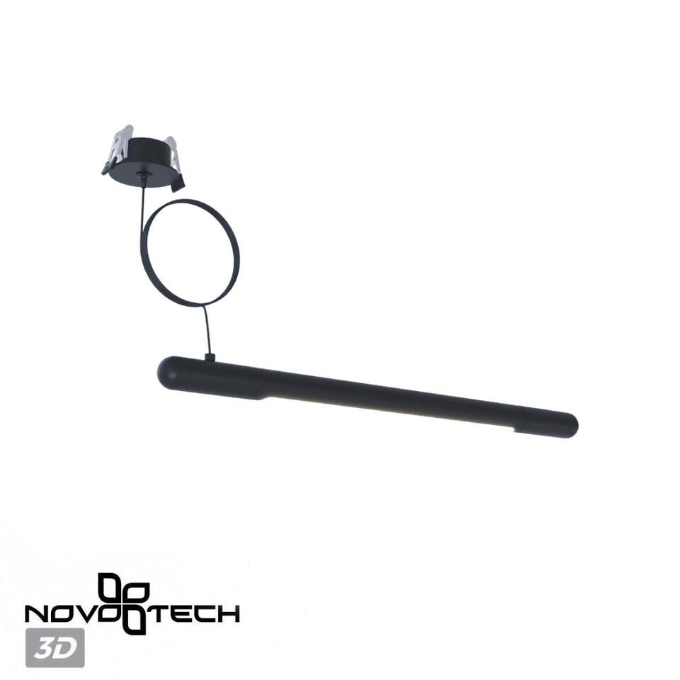 Фото №4  NOVOTECH 359384 KONST NT24 040 черный База встраиваемая для ввода питания с заглушкой и проводом-подвесом (длина провода – 2м) IP20 48V GLAT