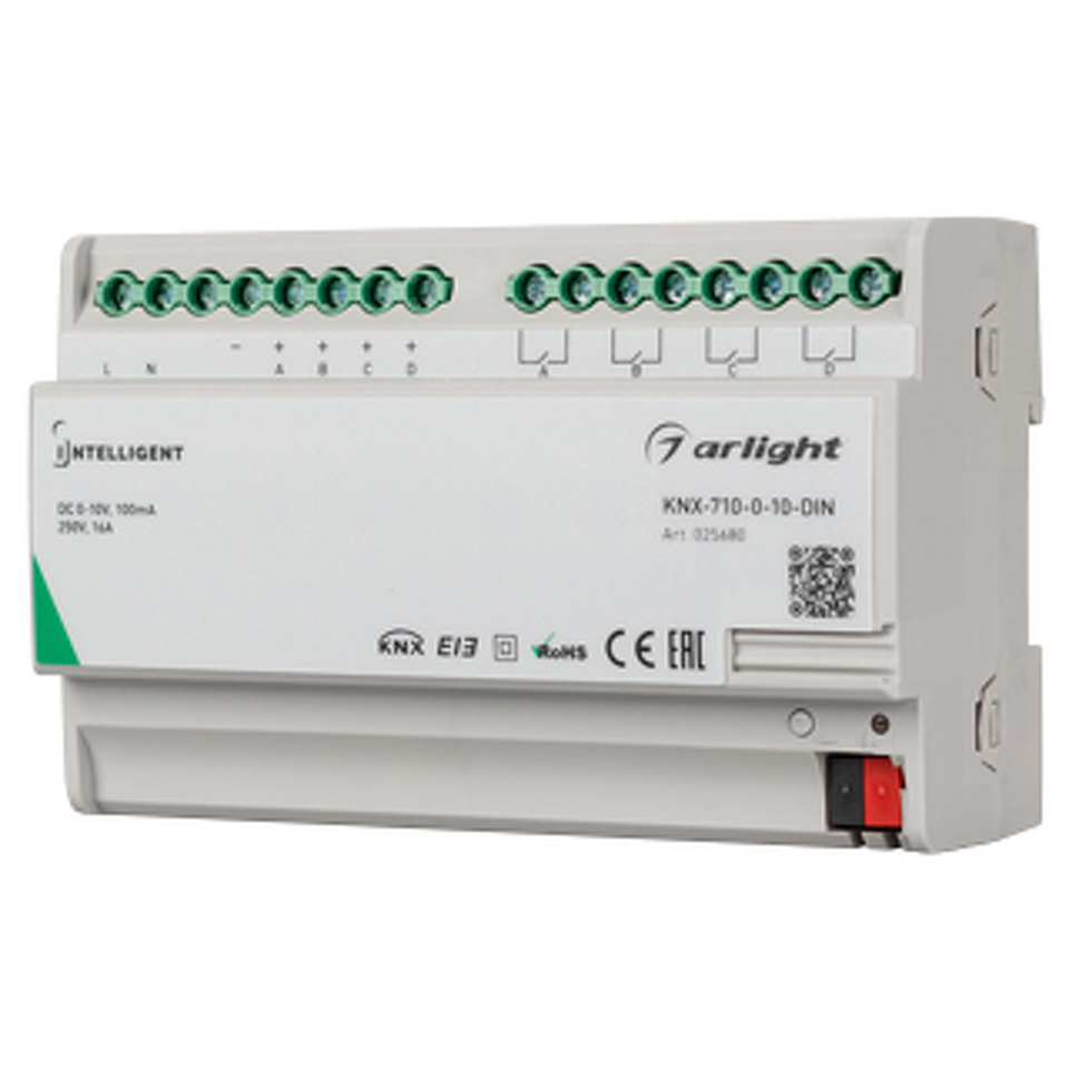 Фото №1  IARL INTELLIGENT ARLIGHT Конвертер KNX-710-0-10-DIN (230V, 4x0/1-10, 4x16A) ( IP20 Пластик, 2 года)