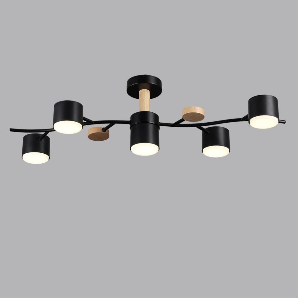 Фото №9  LUMION 8194/5C COMFI LN26 335 черный, металл/дерево/пластик Потолочный светильник LED GX53 5*9W 220V CRYPTO