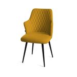 Превью фото №7  Top concept Стул поворотный на 90 градусов, функция возврата, антишум Хант ромб, велюр желтый maxx 560 / чёрный конус