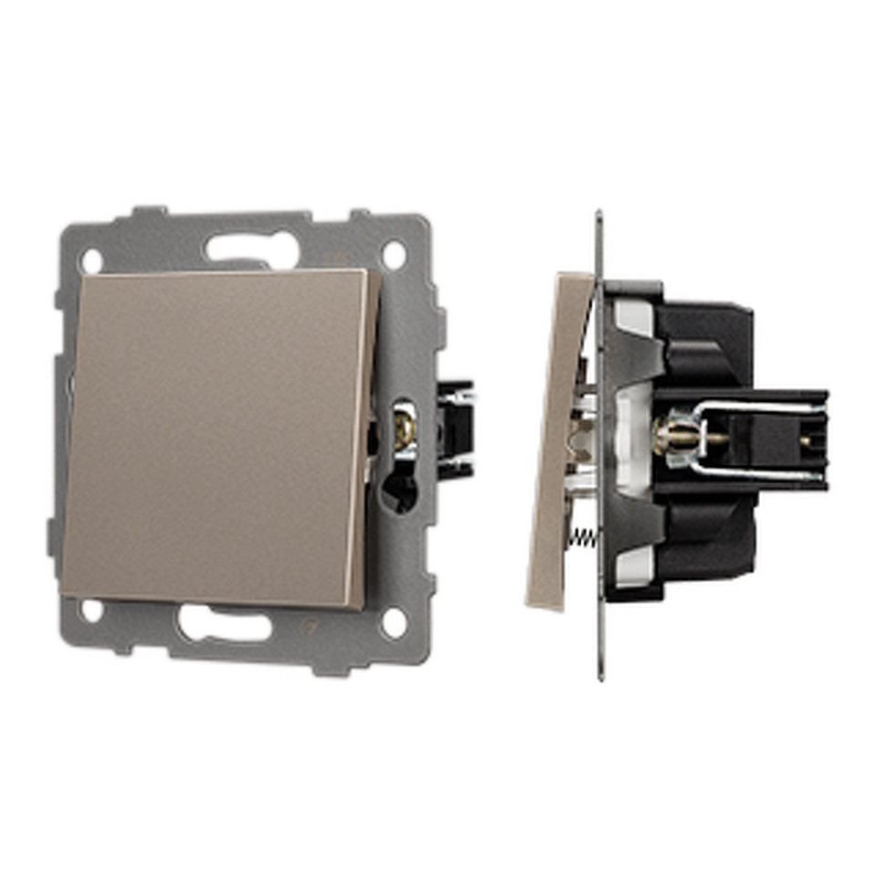 Фото №1  Arlight Механизм выключателя одноклавишный самовозвратный SWT-MKR1-PL-GD-V (250V, 10A) ( -)