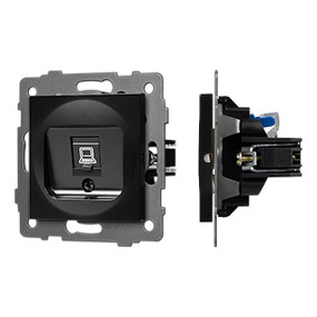Фото Arlight Механизм компьютерной розетки SCT-MPC1-PL-BK-V (RJ-45, CAT6) ( -)