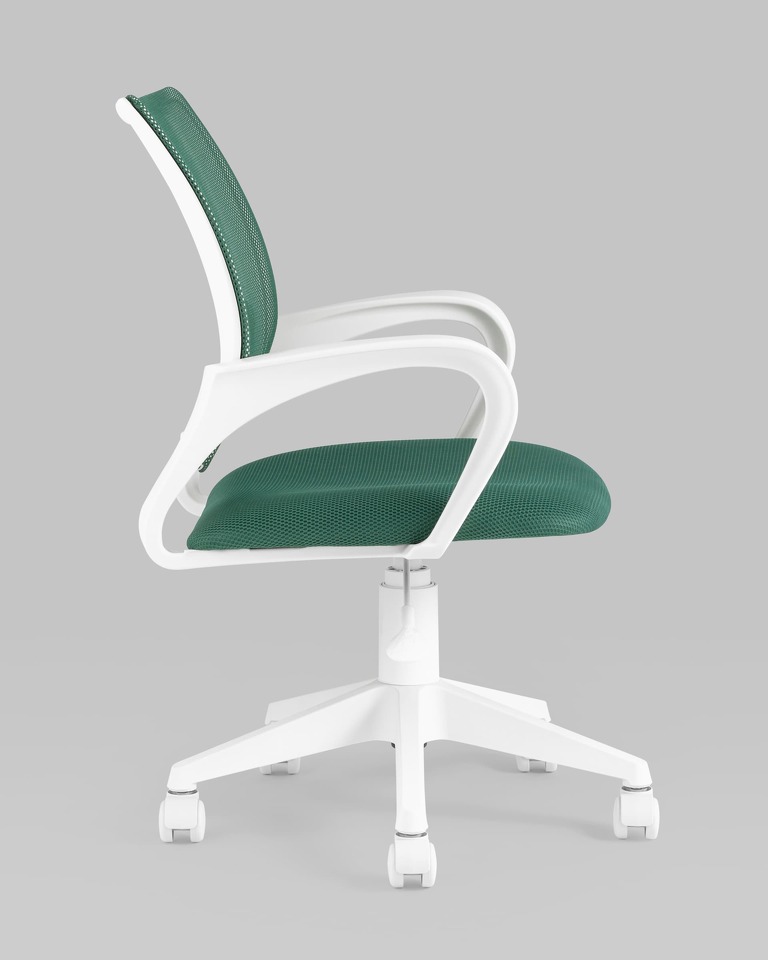 Фото №9  Кресло Кресло офисное TopChairs ST-BASIC-W зеленый крестовина пластик белый