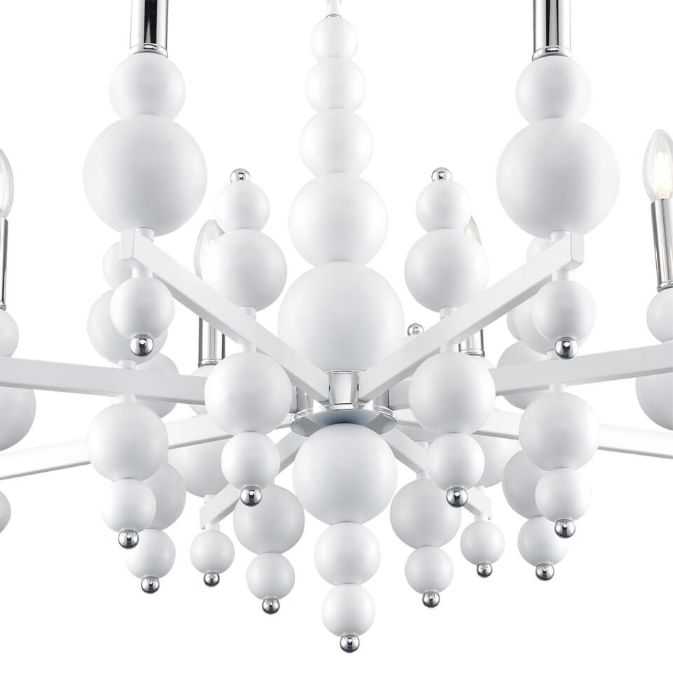Фото №10  Люстра LUMION 8260/8 MODERNI LN26 126 белый/хром, металл Люстра E14 8*40W 220V NANA