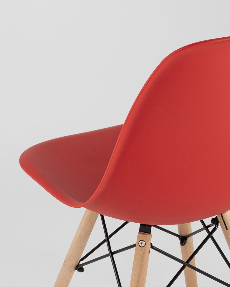Фото №10  Стул Eames Style DSW красный (разборный каркас)