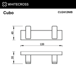 Превью фото №2  Крючок двойной WHITECROSS Cubo CU2412NIB (брашированный никель)