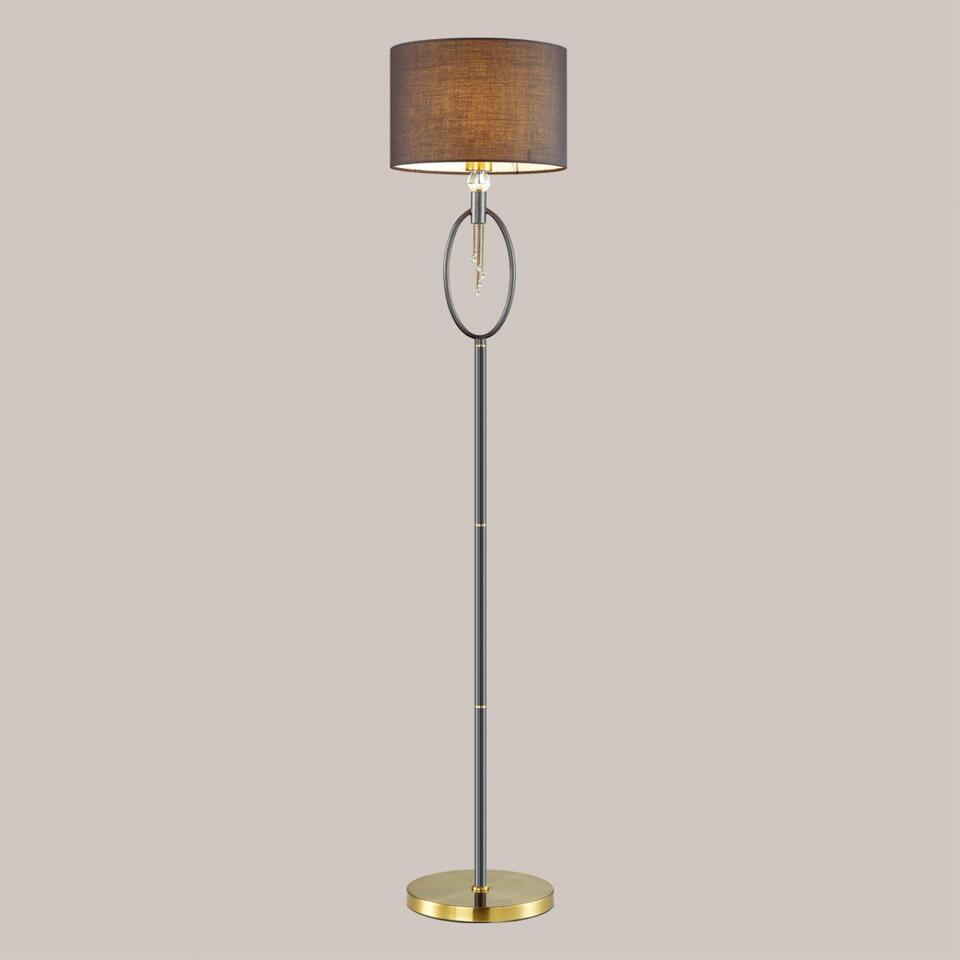 Фото №4  Торшер LUMION 4516/1F NEOCLASSI LN26 069 античная латунь, черный Торшер E27 60W 220V SANTIAGO