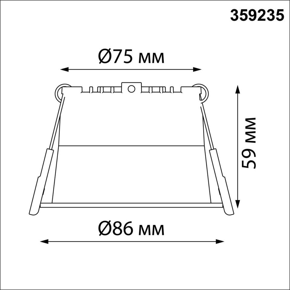 Фото №6  NOVOTECH 359235 SPOT NT23 472 черный Светильник встраиваемый светодиодный IP20 LED 9W 220V 540Лм 3000К TRAN