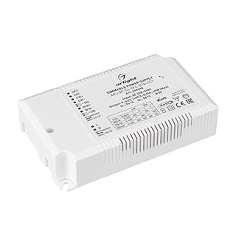 Фото №1  Arlight Блок питания ARJ-SP-40-PFC-DT8-ССT (40W, 9-42V, 0.5-0.8А) ( IP20 Пластик, 5 лет)