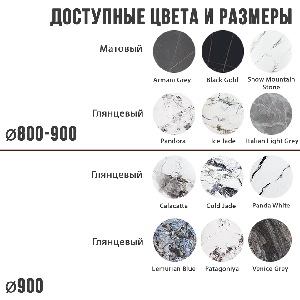 Фото №3  Top concept Стол круглый Ник 90, керамика матовая Black Gold