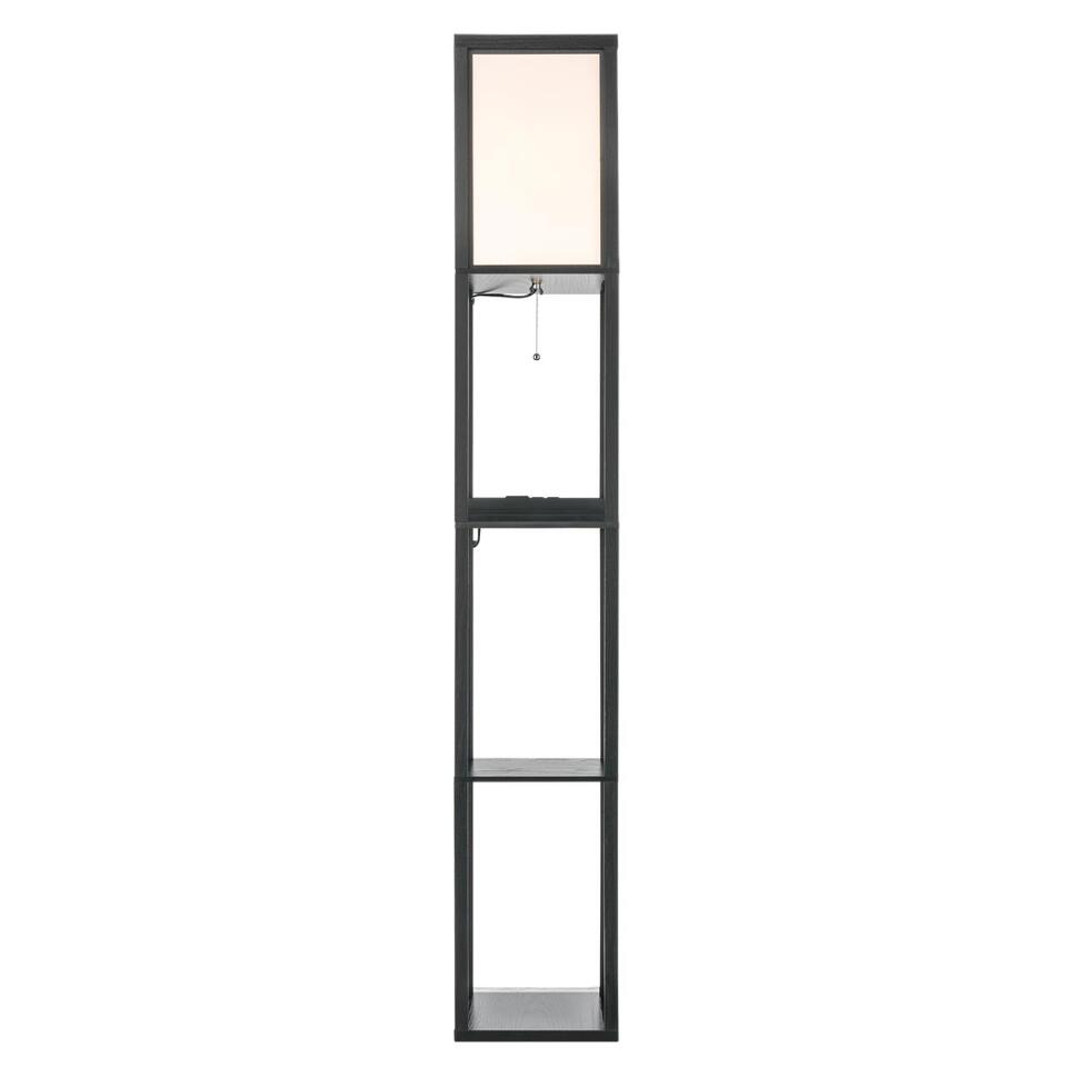 Фото №12  Торшер LUMION 8093/1F COMFI LN26 460 черный/белый, дерево/текстиль Торшер Е27 1*60W 220V PRACTIC