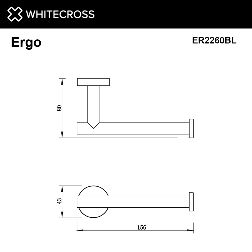 Фото №3  Держатель туалетной бумаги WHITECROSS Ergo ER2260BL (черный мат)
