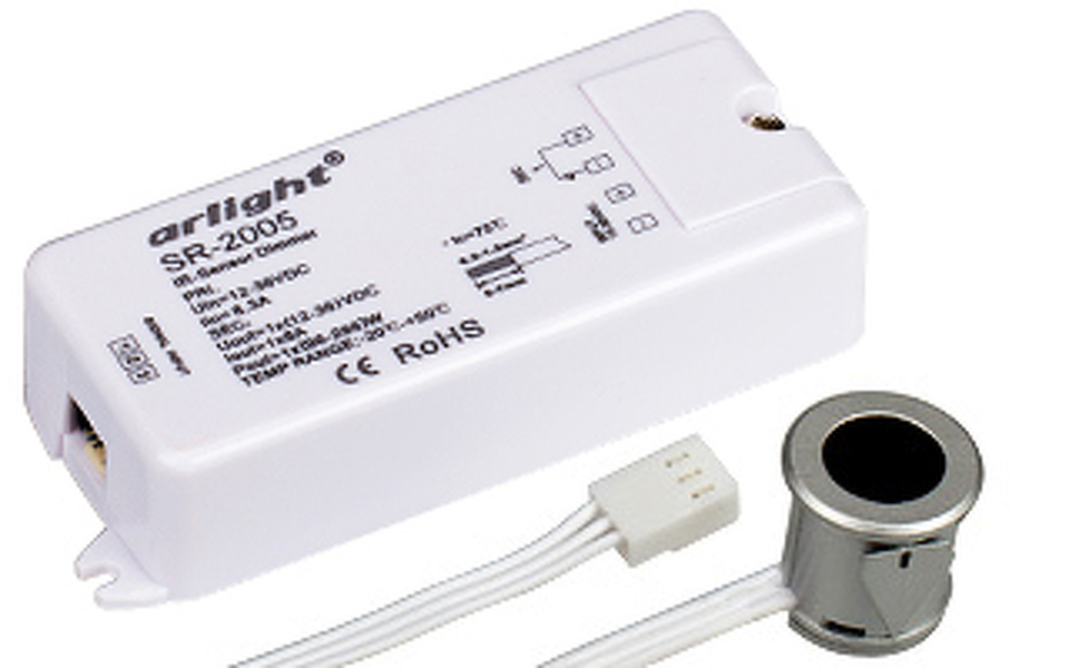 Фото №1  Arlight Диммер SR-2005 Silver-R (12-36V, 96-288W, IR-Sensor) ( -)