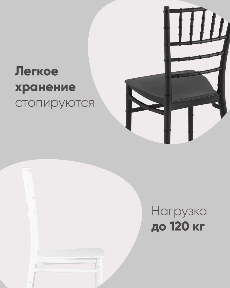 Фото №10  Стул Chiavari (Кьявари) пластик черный