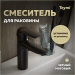 Превью фото №1  Teymi Смеситель для раковины Hanna, черный матовый T10255