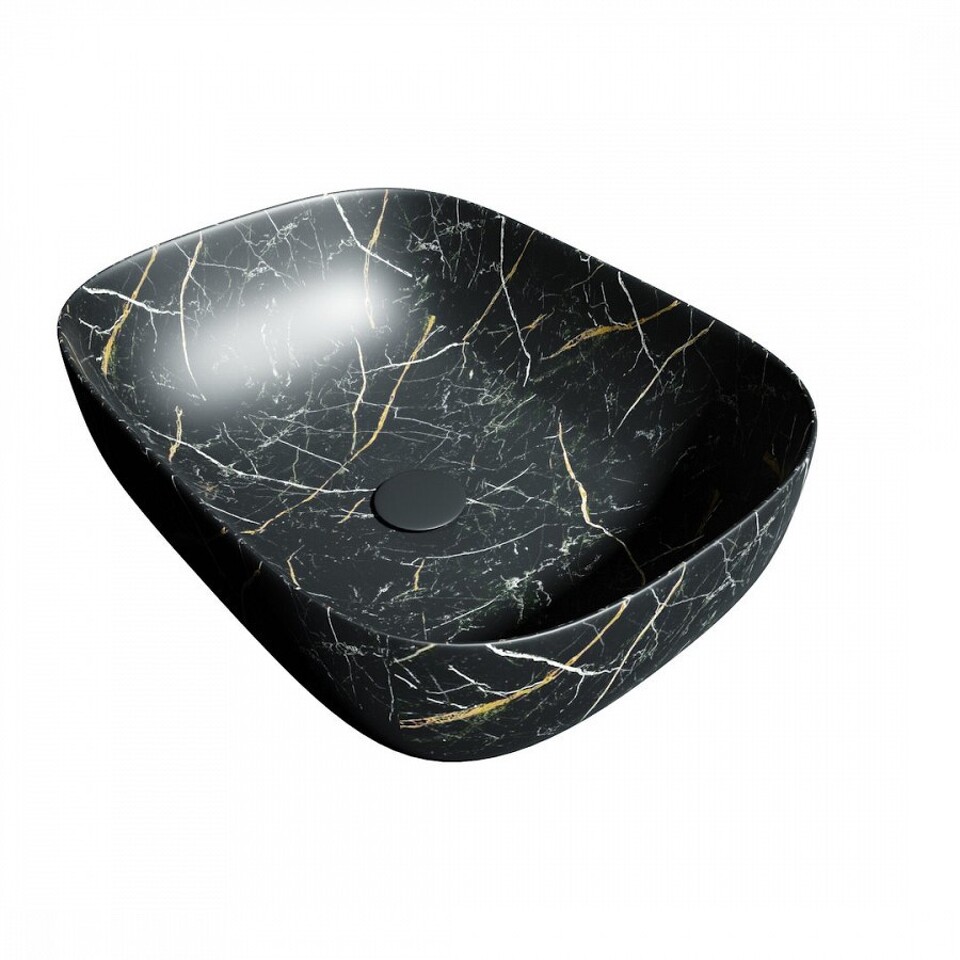 Фото №13  Раковина Teymi Раковина Solli 50 artceramic, накладная, Черный Мрамор T50394