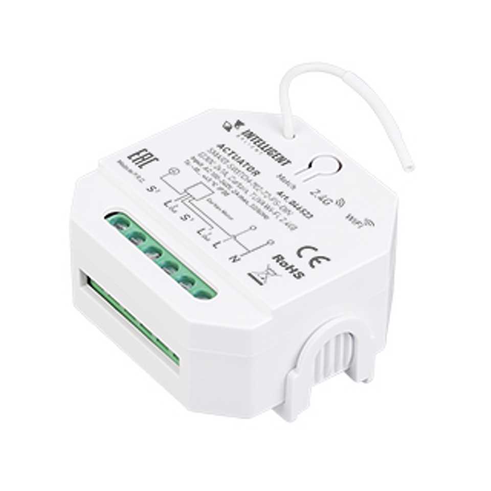 Фото №1  IARL INTELLIGENT ARLIGHT Актуатор SMART-SWITCH-702-72-PS-DIN (230V, 2x1A, Curtain, TUYA Wi-Fi, 2.4G) ( IP20 Пластик, 5 лет)