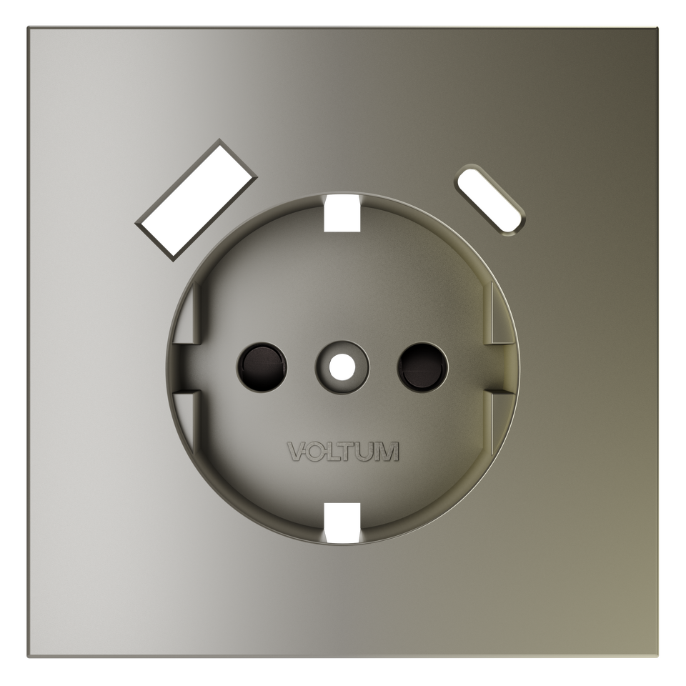 Фото №3  VOLTUM Накладка для розетки с заземлением и защитными шторками, с USB A+C, S70 (шелк)
