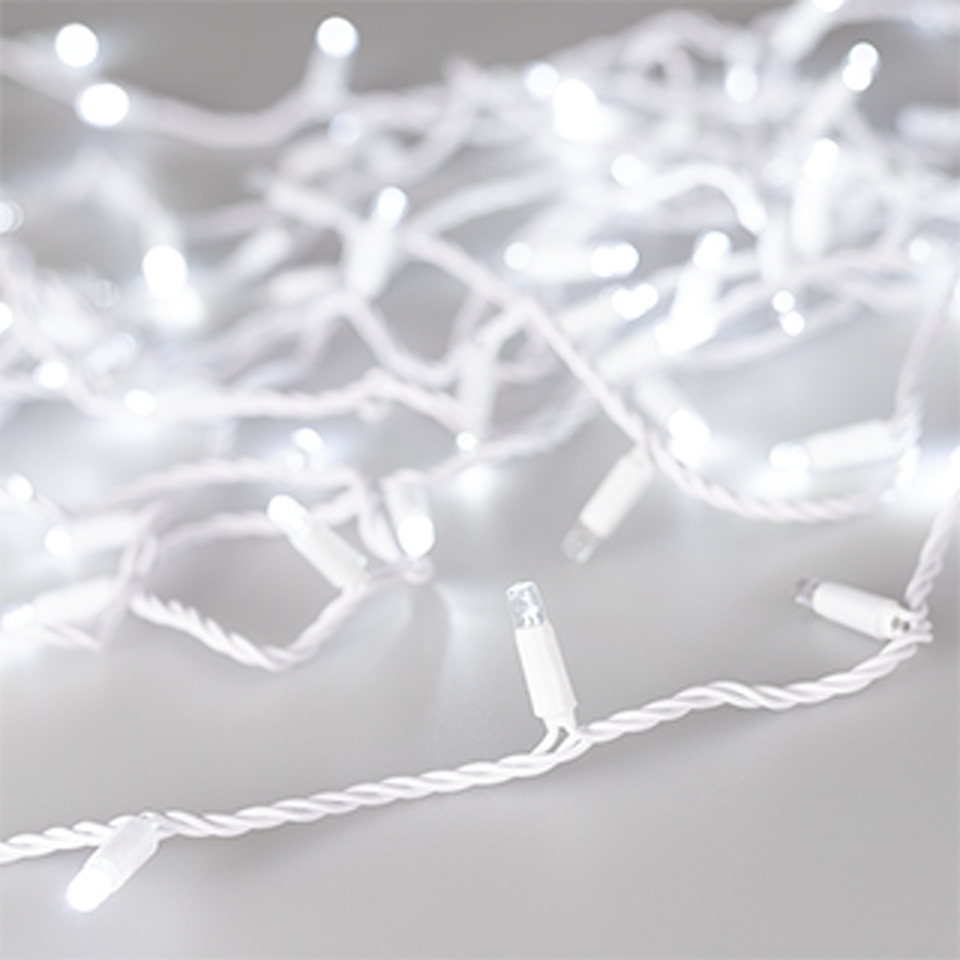 Фото №1  Ardecoled Светодиодная гирлянда ARD-STRING-CLASSIC-1000-WHITE-100LED-PULSE White (230V, 7W) ( IP65)