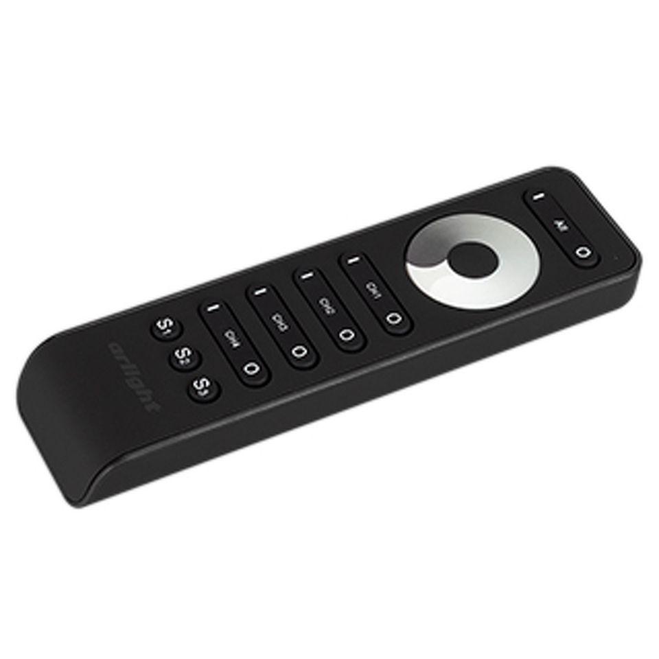 Фото №1  Arlight Пульт SMART-R33-DIM Black (4 канала, 2.4G) ( IP20 Пластик, 5 лет)