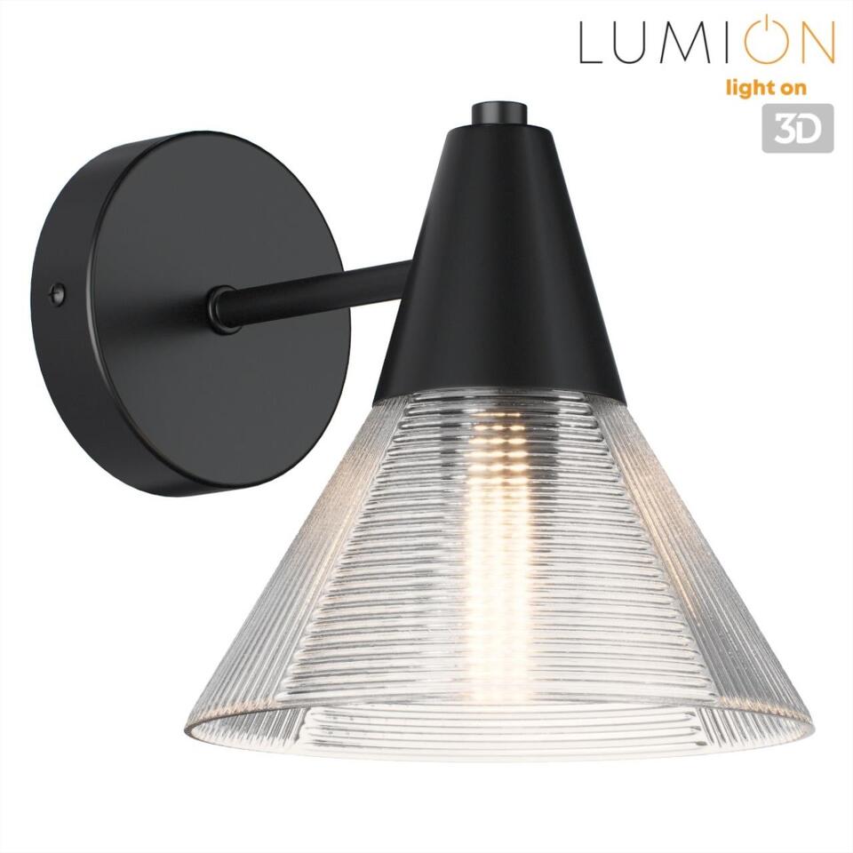 Фото №7  LUMION 6595/1W MODERNI LN26 217 черный/прозрачный, металл/стекло Бра E27 1*60W 220V CORNE