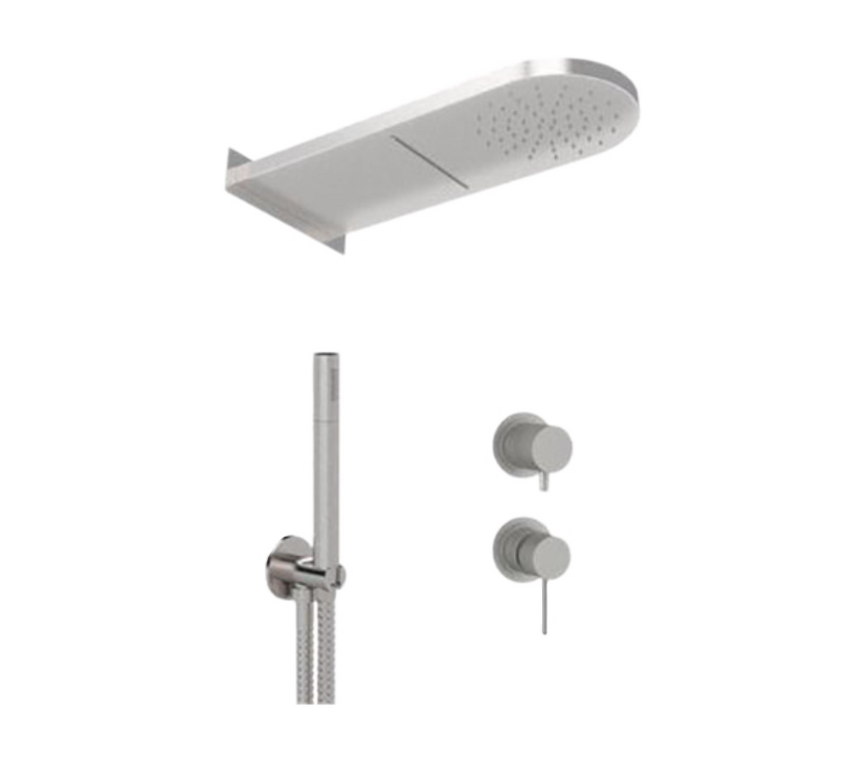 Фото №2  Душевая система Remer X Style INOX SSX93PS02MMCA, нержавеющая сталь