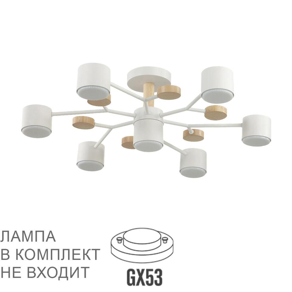 Фото №10  LUMION 8195/7C COMFI LN26 336 белый, металл/дерево/пластик Потолочный светильник LED GX53 7*9W 220V RONDO