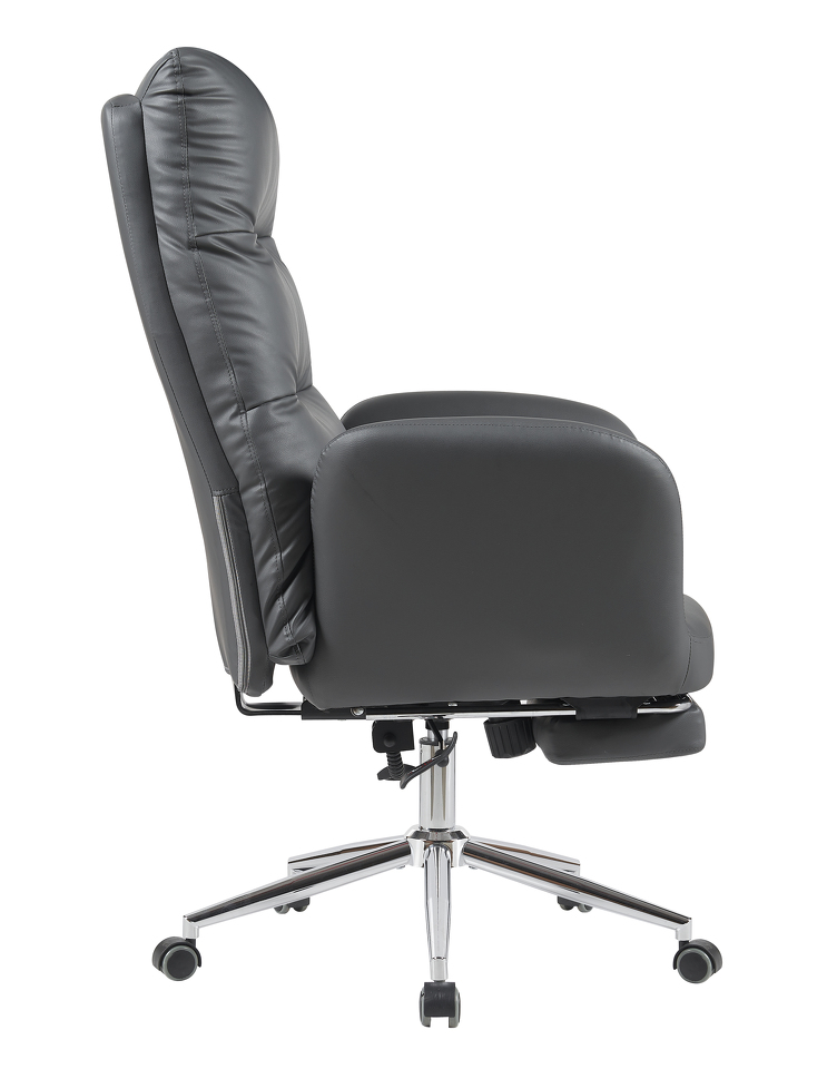 Фото №5  Кресло Кресло руководителя TopChairs Solid с оттоманкой серый