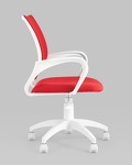 Превью фото №3  Кресло Кресло офисное TopChairs ST-BASIC-W красная ткань крестовина белый пластик