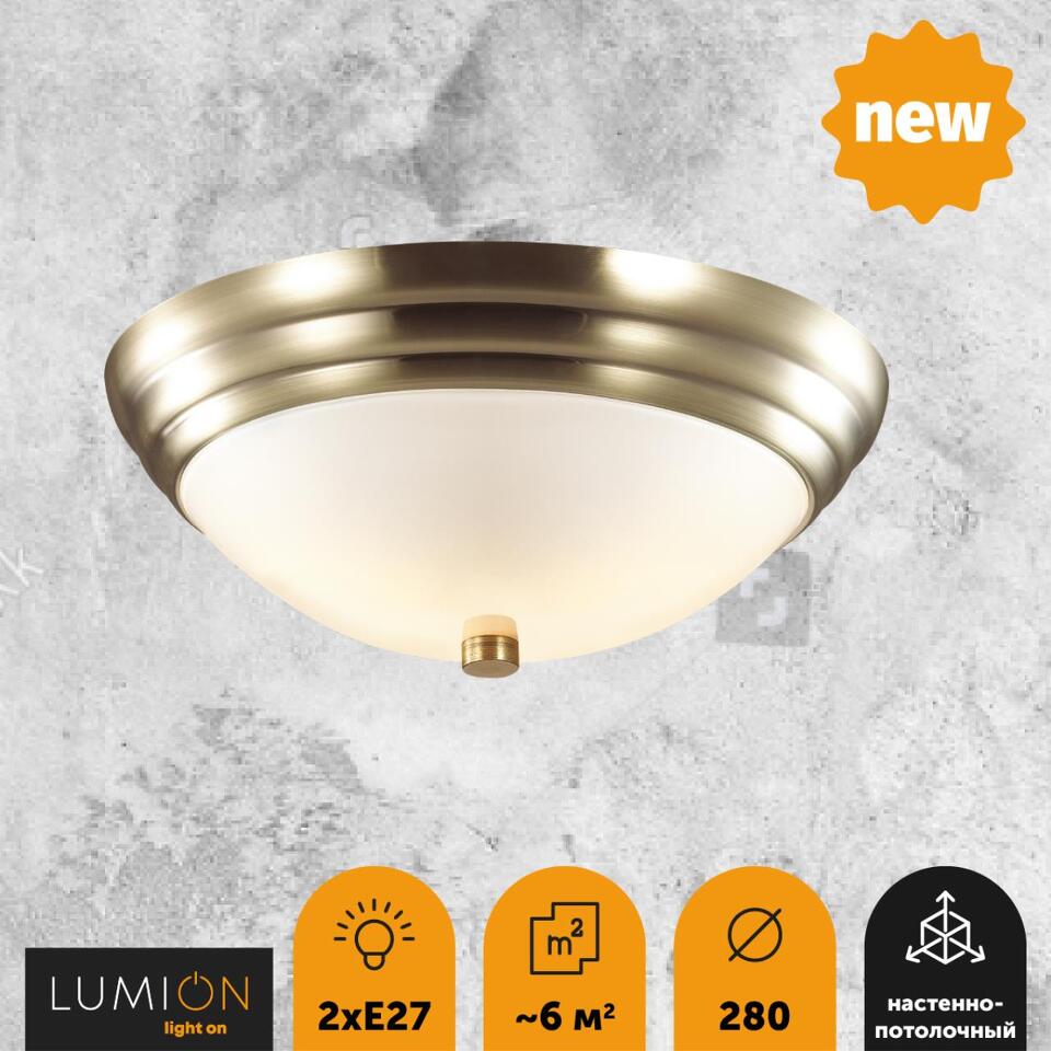 Фото №4  LUMION 5262/2C VINTAGE LN26 122 античная латунь Настенно-потолочный светильник E27 2*60W 220V KAYLA