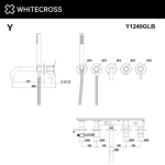 Превью фото №3  Смеситель для ванны скрытого монтажа WHITECROSS Y Y1240GLB (брашированное золото)