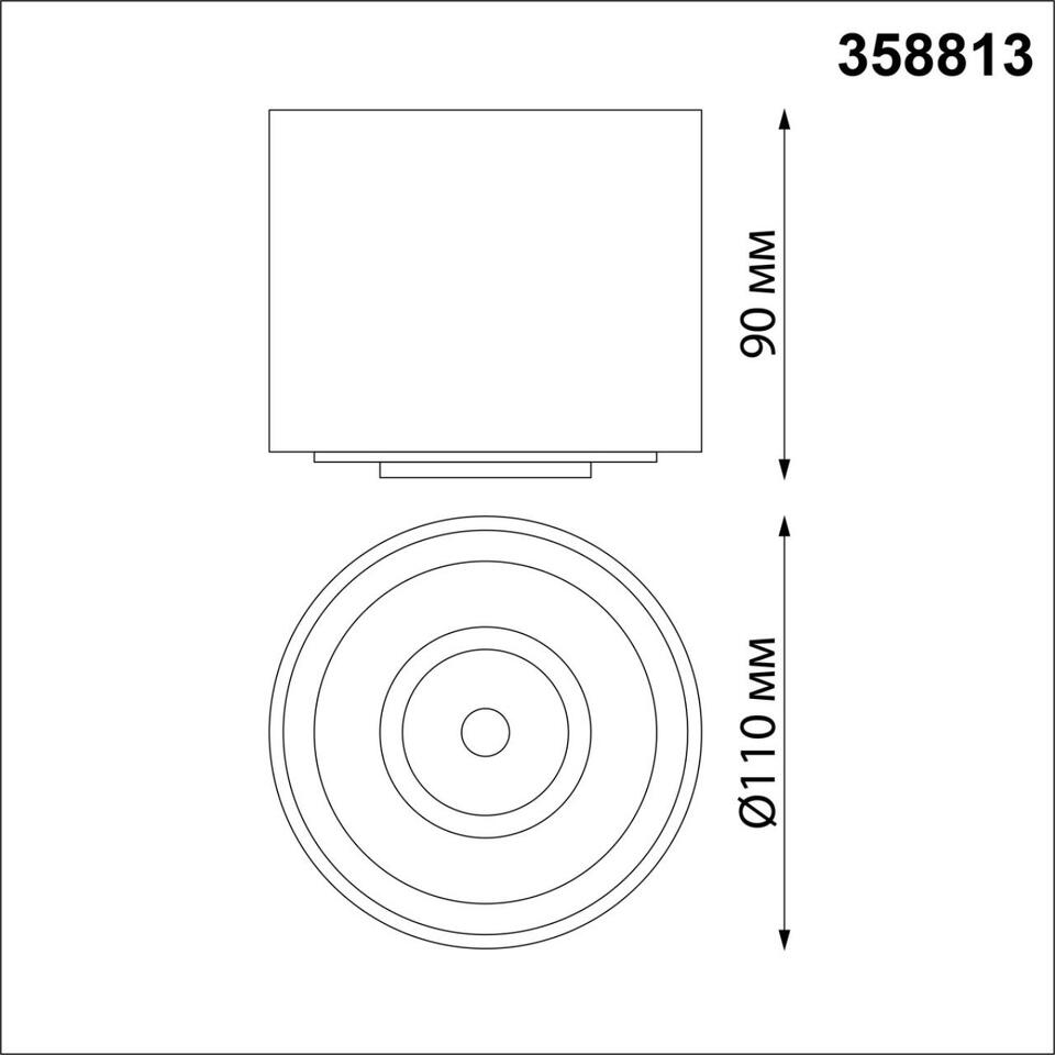 Фото №7  NOVOTECH 358813 OVER NT21 378 белый Светильник накладной светодиодный IP20 LED 18W 1600Лм 4000K 220V GESSO