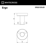 Превью фото №2  Крючок двойной WHITECROSS Ergo ER2212GLB (брашированное золото)