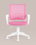Превью фото №5  Кресло Кресло офисное TopChairs ST-BASIC-W розовый крестовина пластик белый