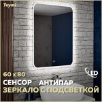 Превью фото №1  Teymi Зеркало Solli 60х80, LED подсветка, сенсор, антипар