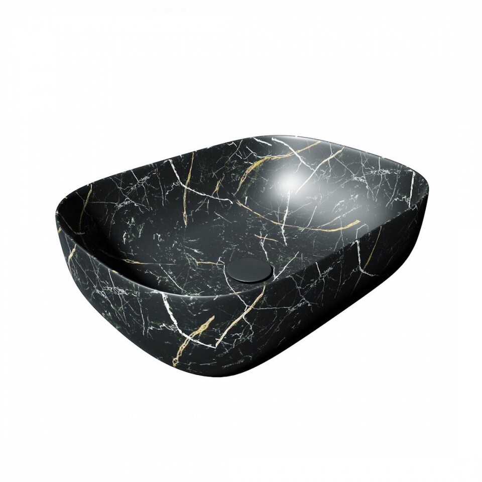 Фото №13  Раковина Teymi Раковина Solli 50 artceramic, накладная, Черный Мрамор T50394