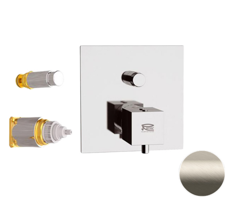 Фото №2  Смеситель термостатический для душа Remer Q-Elegance QT09KBXV, сталь