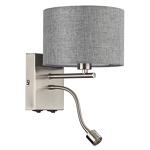 Превью фото №2  LUMION 8251/2W MODERNI LN26 530  никель/серый, металл/текстиль бра Е14 40W + LED 3W 4000K 220V NIKKI