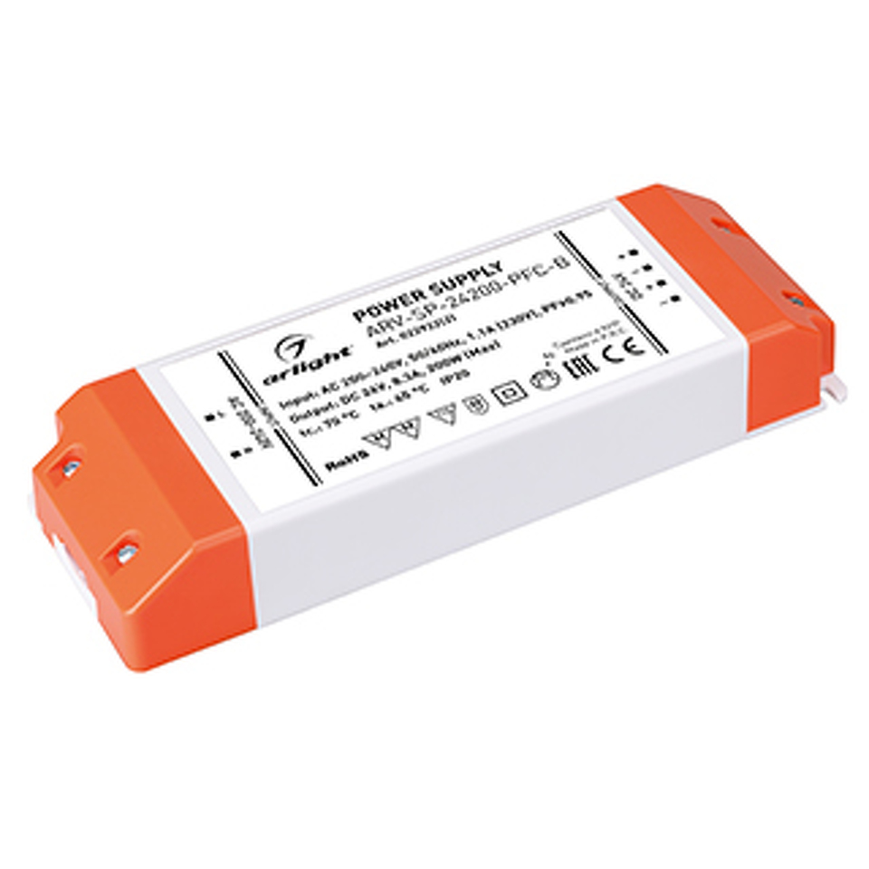 Фото №1  Arlight Блок питания ARV-SP-24200-PFC-B (24V, 8.3A, 200W) ( IP20 Пластик, 5 лет)