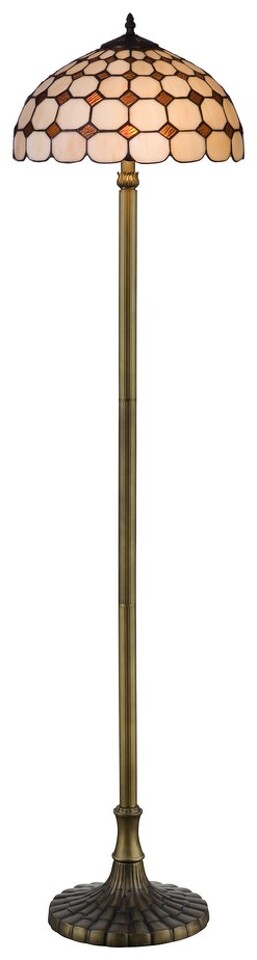 Фото №1  Торшер 812-805-02 VELANTE Стиль Tiffany светильник напольный, E27, 2x60W
