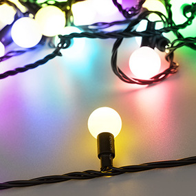 Фото Ardecoled Светодиодная гирлянда ARD-BALL-CLASSIC-D23-10000-BLACK-80LED RGB (230V, 3.5W) ( IP65)