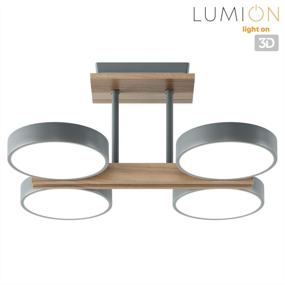 Фото №9  LUMION 8031/72CL LEDIO LN26 345 серый, дерево/металл/акрил Потолочный светильник LED 72W 3000/4000/6000К 220V PLATO