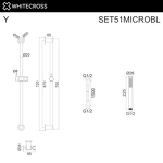 Превью фото №2  Душевой гарнитур на штанге WHITECROSS SET51MICROBL (черный мат)