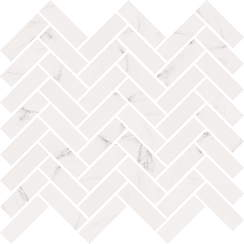 Фото №1  Мозаика ABK Мозаика SENSI MOS CHEVRON STATUARIO WHITE 30X30