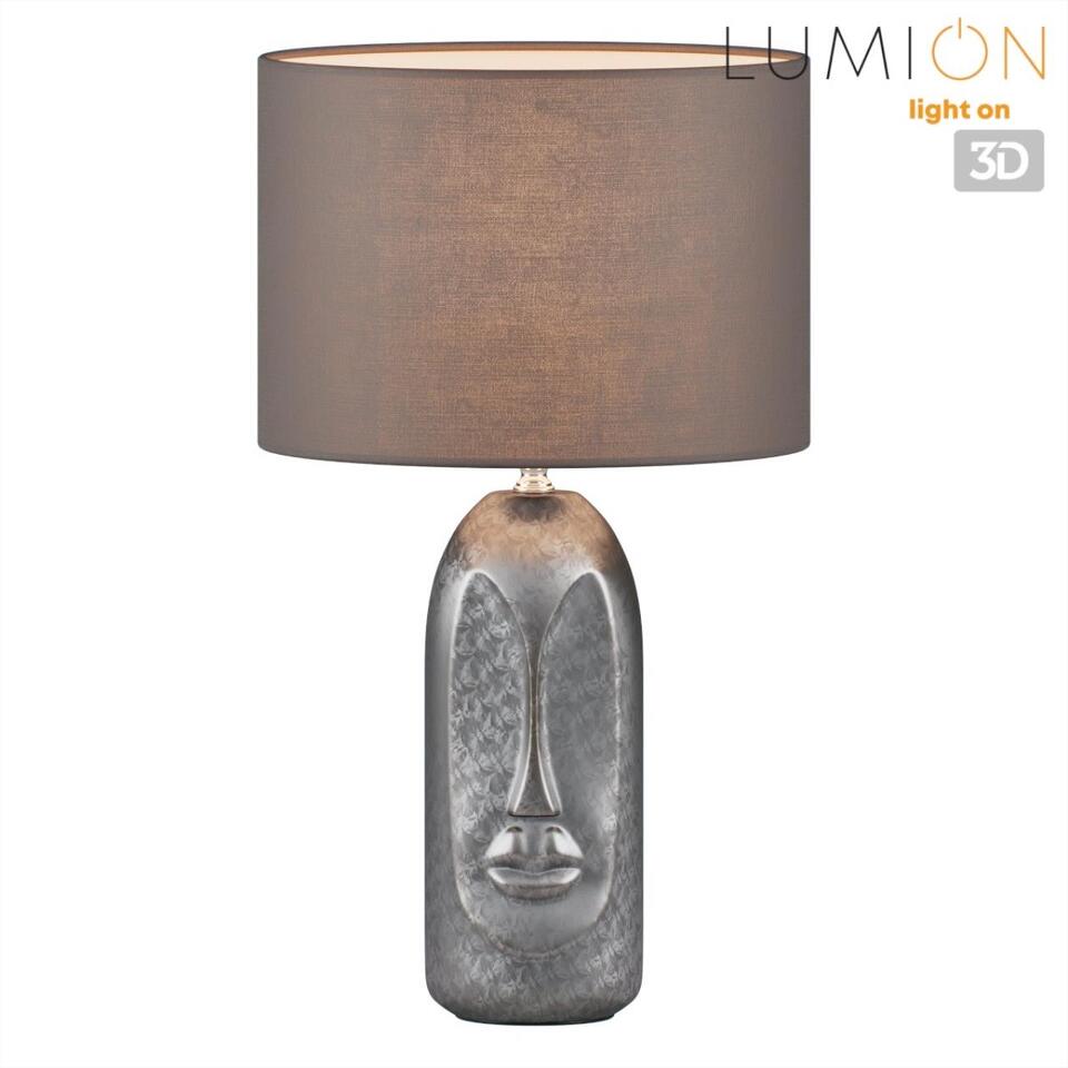 Фото №8  Настольная лампа LUMION 8146/1T MODERNI LN26 474 серый, керамика/текстиль Настольная лампа Е27 1*60W 220V AKIVI