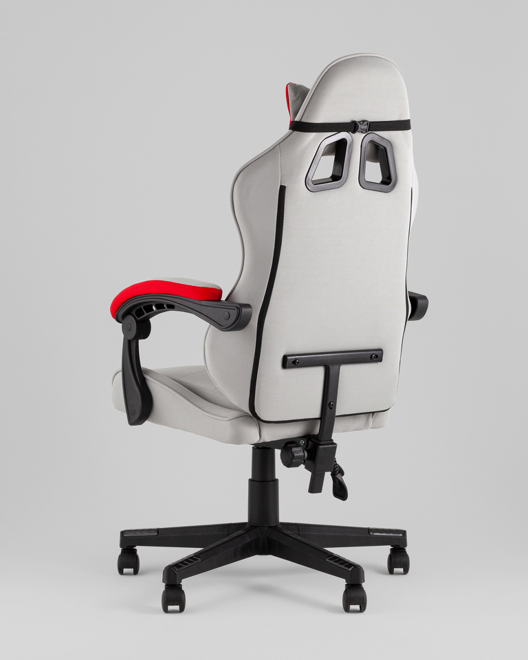 Фото №10  Кресло Кресло спортивное TopChairs Phantom ткань серо-красный