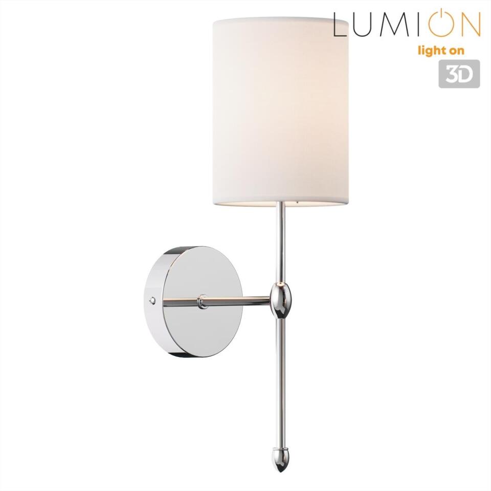 Фото №7  LUMION 6589/1W CLASSI LN26 063 хром/белый, металл/текстиль Бра E14 1*40W 220V LATTI